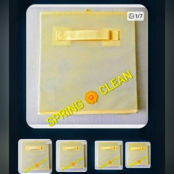 Other - Set of 5 🌼 Light Primrose Yellow Fabric Collapsible Storage Bin